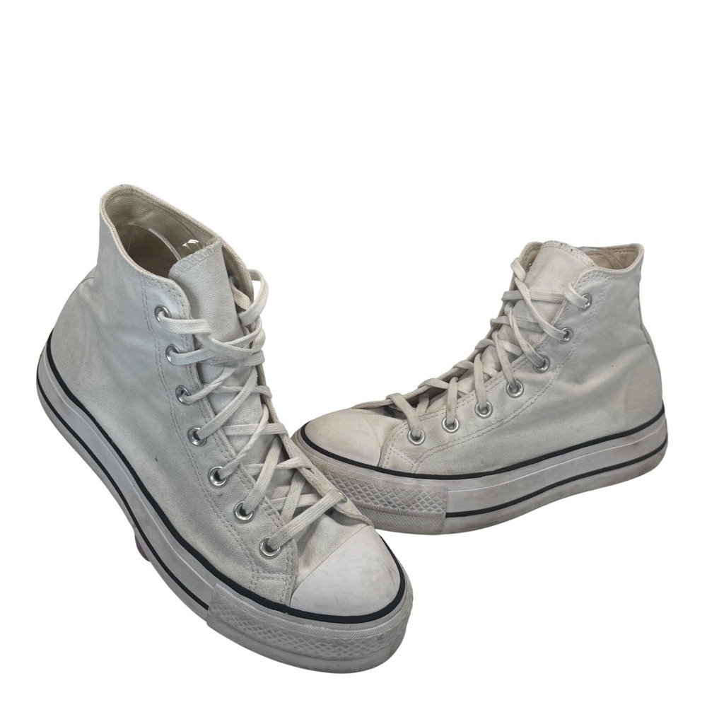 Converse Chuck Taylor All Star Lift Platform Canvas‎ White High Top Sneakers 9W